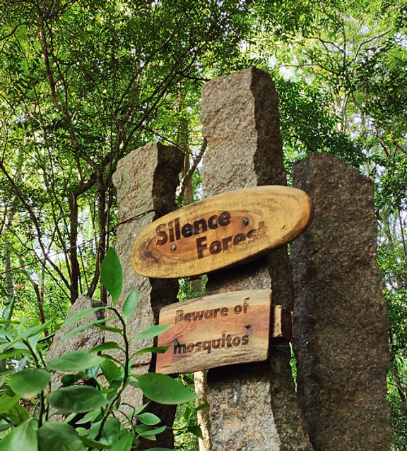 The notice board at the Silence Forest entrance gate
