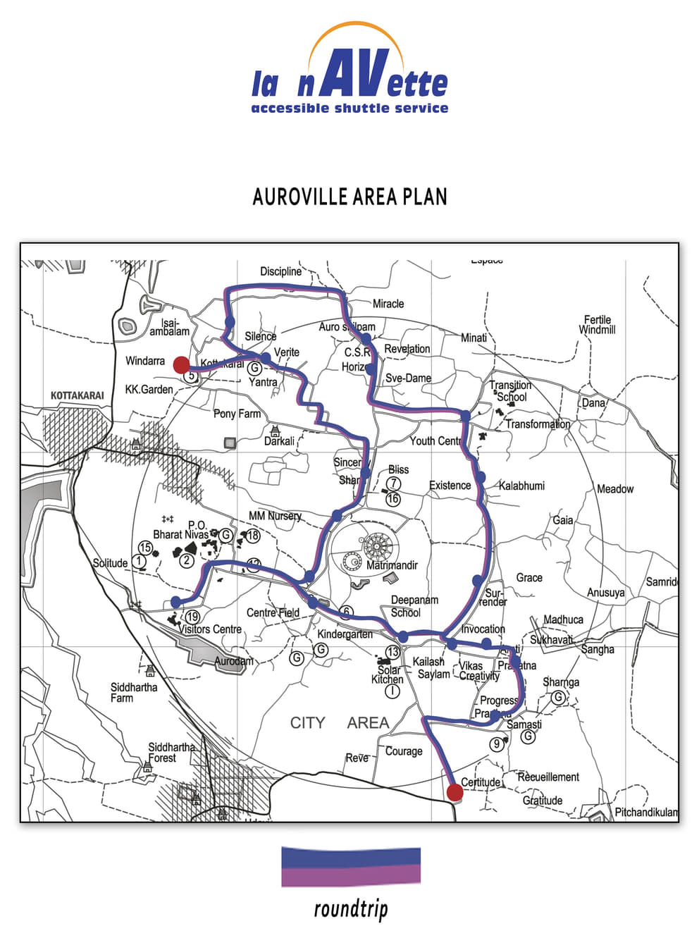 Bus route planned by La nAVETTE