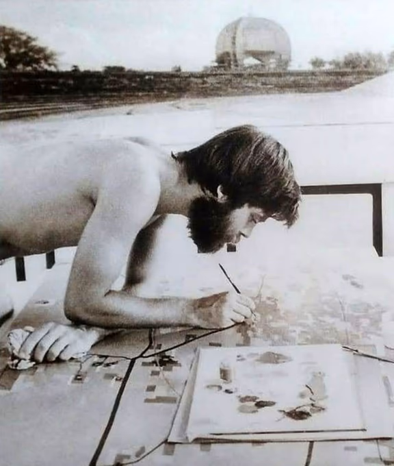 Rolf in 1982, when he was working in the Saraswati graphic design unit in Fraternity