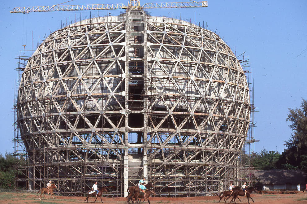 2 Those were the days, galloping past the partially constructed Matrimandir