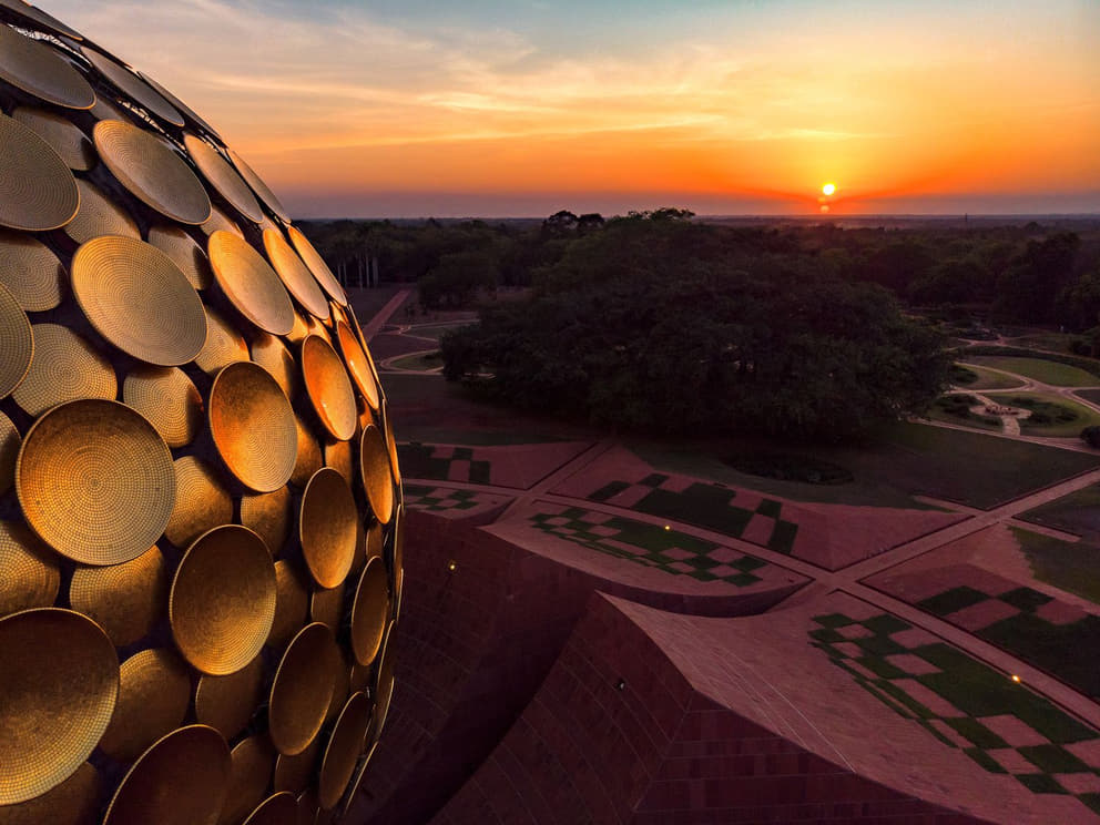 Sunset over the Matrimandir