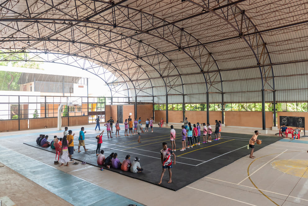 Kabaddi match in the New Creation sports hall