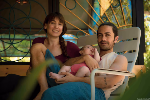 Mathilde and Andrés and their baby