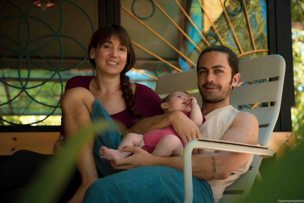 Mathilde and Andrés and their baby