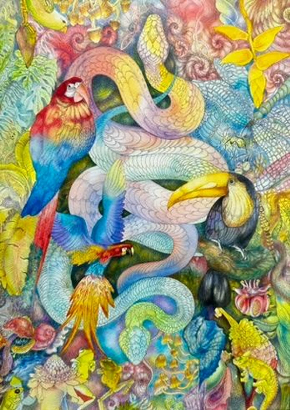 A painting by Pujasree Burman from the exhibition "Sacred Echoes"