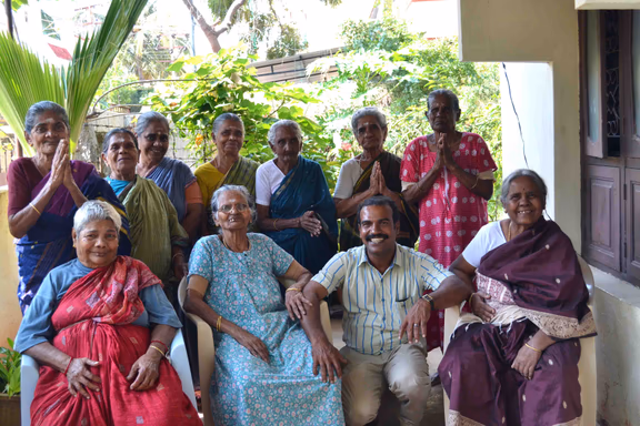 The residents of the Mahatma Gandhi Home for the Aged