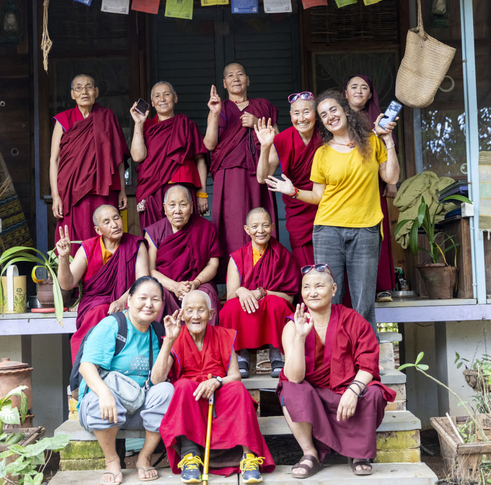 Happy smiles with Serena (yellow T-shirt) and Kalsang (bottom row left)