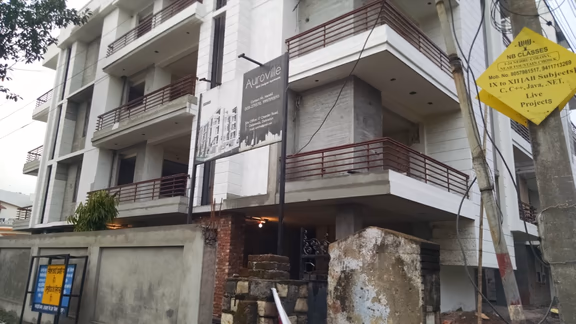 1 A housing block development in Dehradun, north India, bearing the name ‘Auroville’