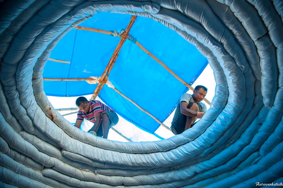 The earth bag house in the making