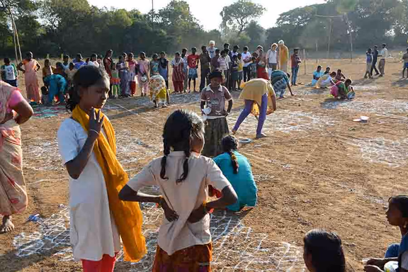 Kolam drawing competition at Mohanam