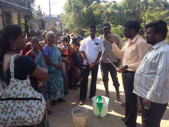 Auroville volunteers teach the use of EM