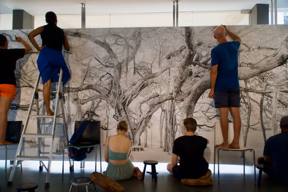 Interactive artwork - Auroville banyan tree