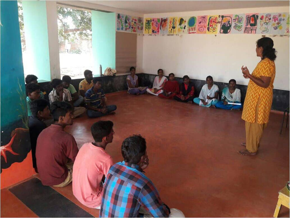 Devi giving career guidance to students