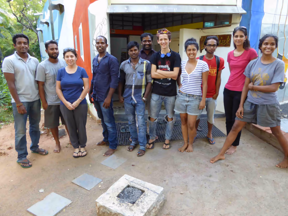 Outside the new Youth Link office at Bharat Nivas