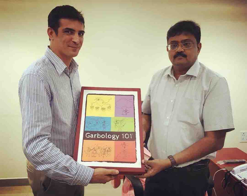 Aurovilian Ribhu with the Education Secretary Tamil Nadu