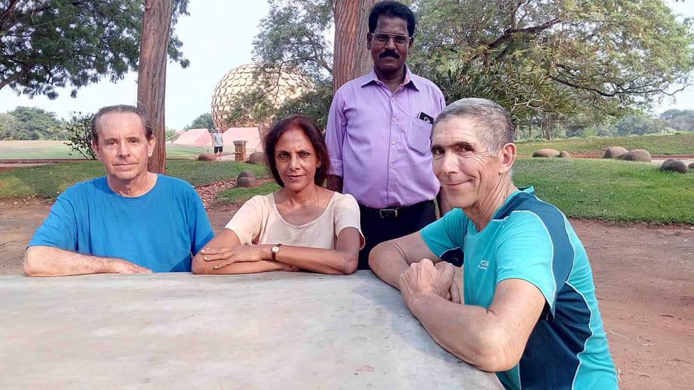From left: John, Srimoyi, Elumalai,  Pierre