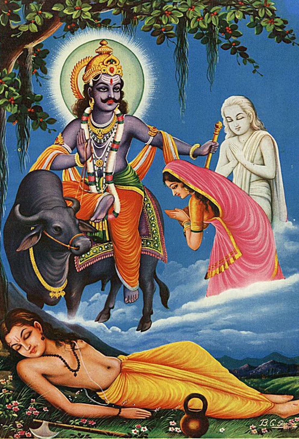 Death claims Satyavan’s soul while Savitri pleads for his return to life