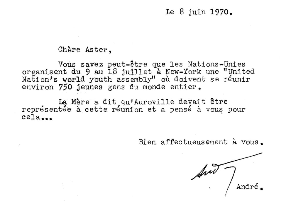 Letter from Andre