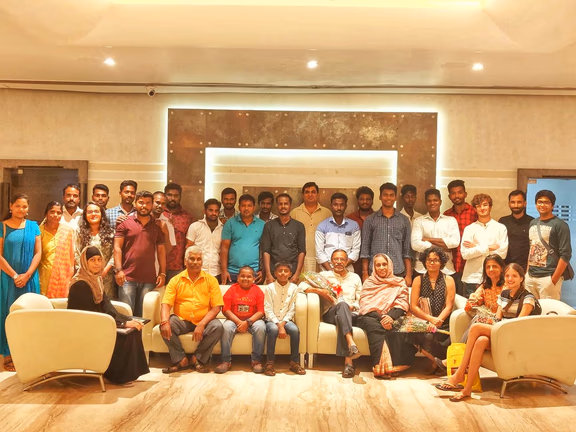 The team of Sunlit Future. Rishi stands in the back row, 10th from right