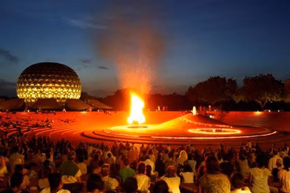 The Auroville bonfire on August 15, 2016