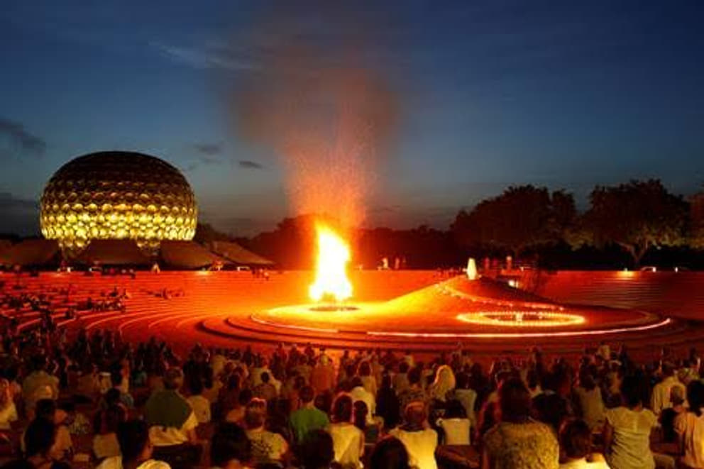 The Auroville bonfire on August 15, 2016