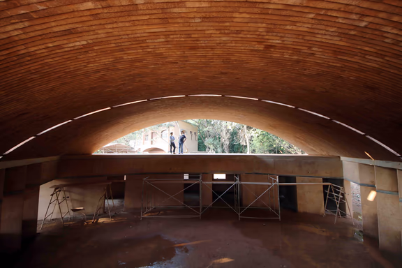 Vault of the conference hall at Sharanam Rural Development Centre
