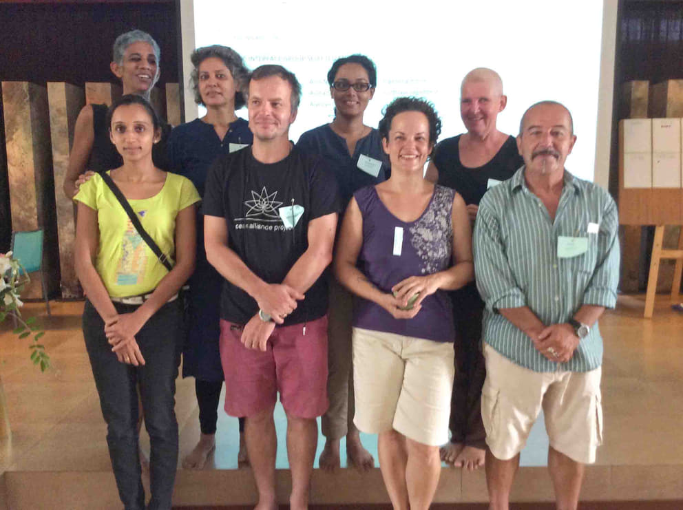 From left (top) Anita, Sindhuja, Anu,Aurovici, Tejaswini, Divya, Inge and Pino