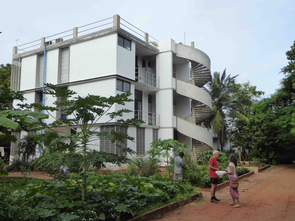 One of the apartment blocks in Courage