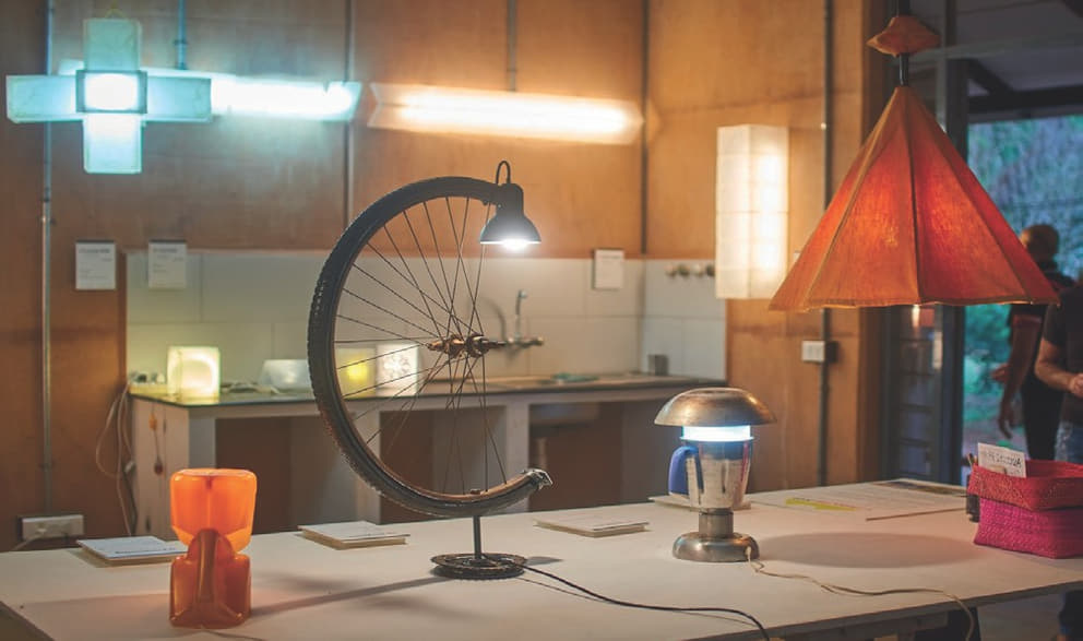Examples of table-top, suspended and wall mounted light fixtures from ‘Illuminating 2023’