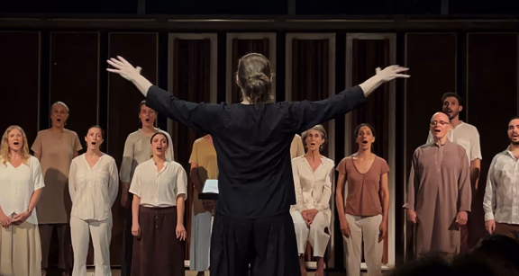 Nuria conducting the Auroville Choir
