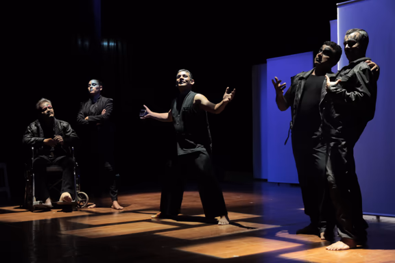 Ravana's Tenth Head in discussion with some of the other artists